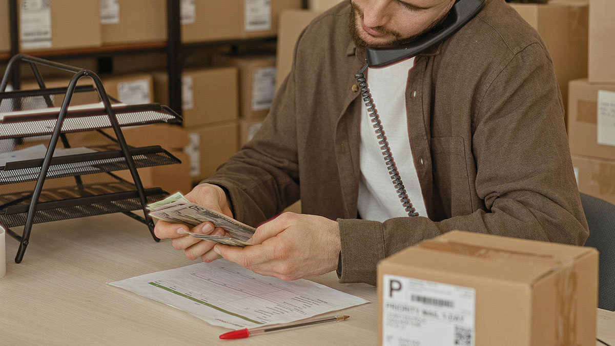 logistics account executive working on desk